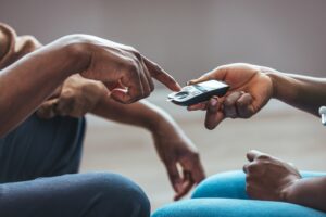 Diabetistest eines Patienten.